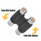 Twin Phono RCA Sockets to Twin RCA Sockets Adapter