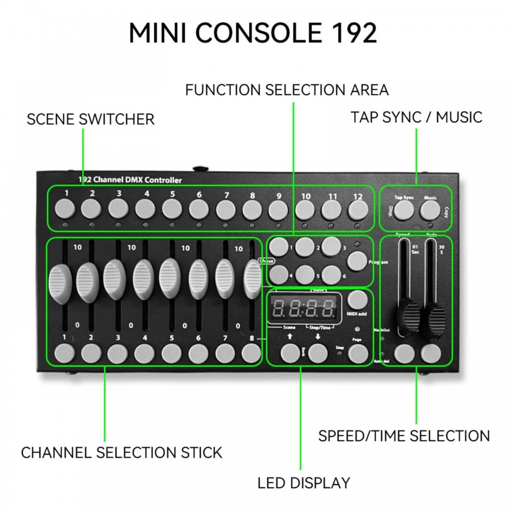 192 Channel DMX Controller 16 Channels