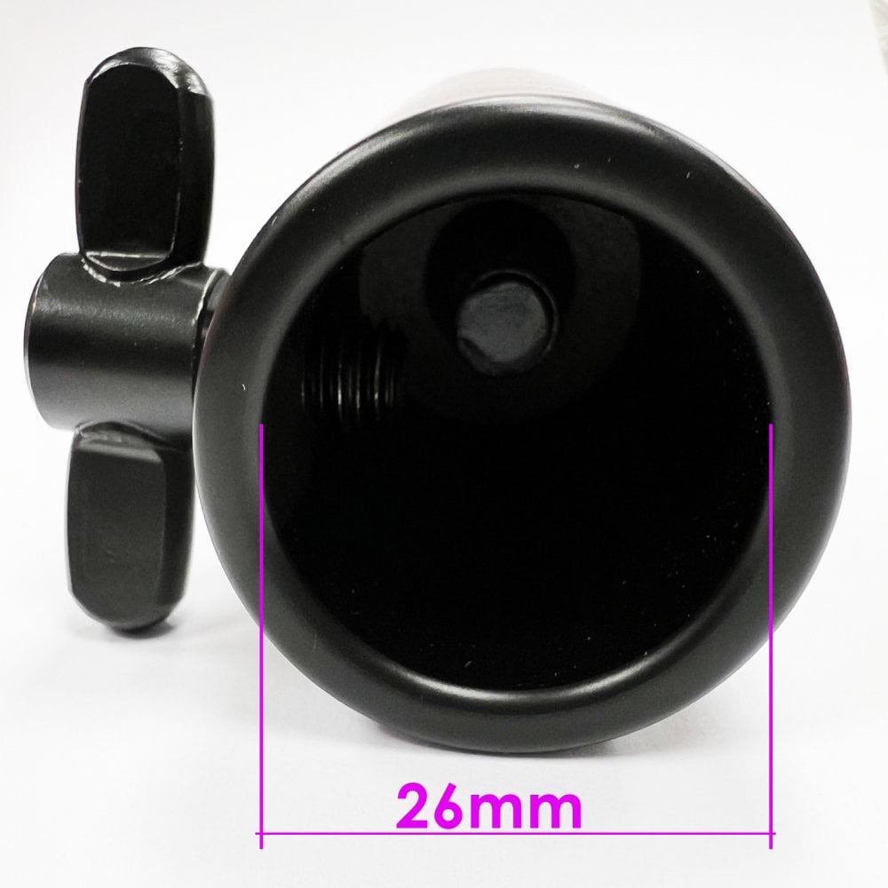 Twin Pack Top Cap Spigot 26mm Stand Fitting in Black