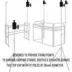 Twin Pack Top Cap Spigot 26mm Stand Fitting in Black