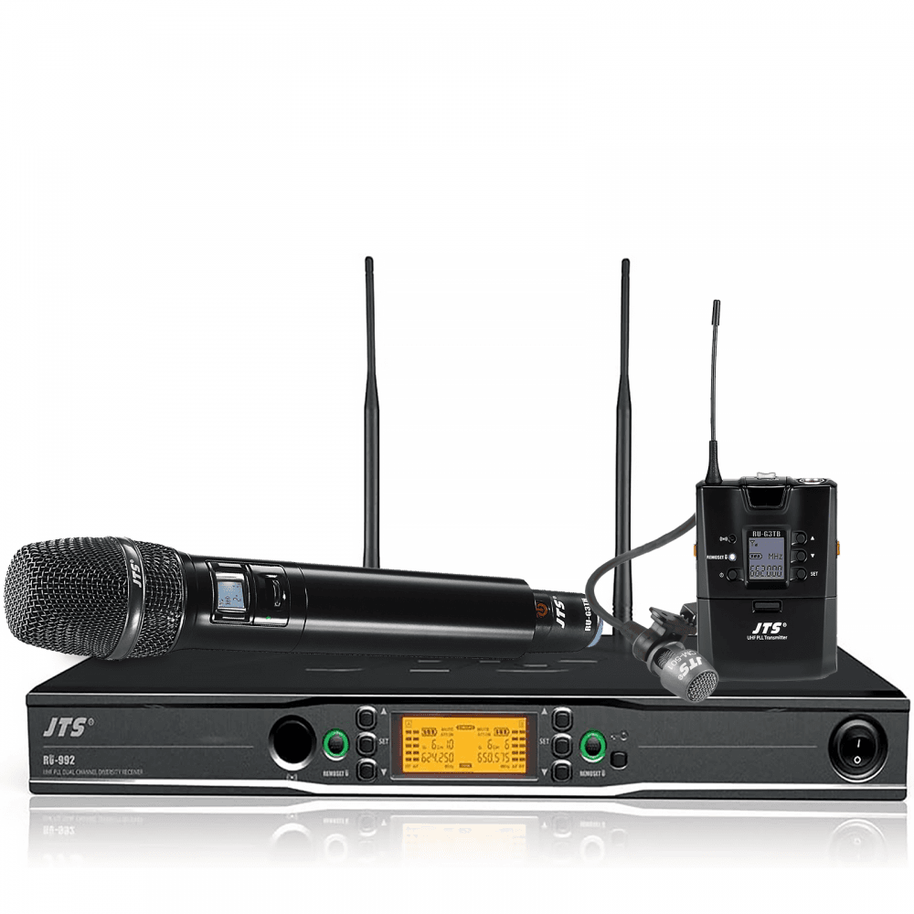 RU-992 Combo Handheld Lapel UHF Microphone System