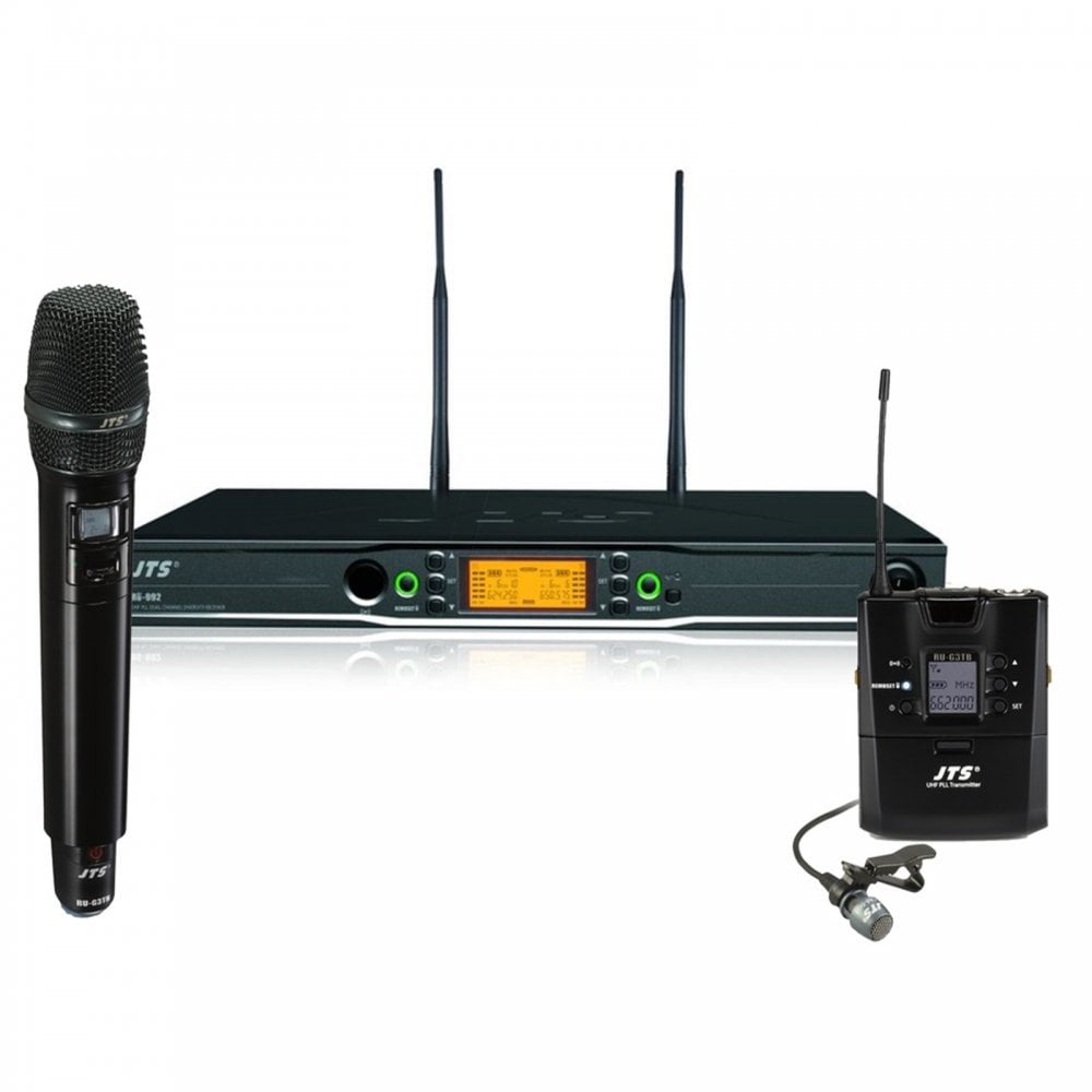 RU-992 Combo Handheld Lapel UHF Microphone System