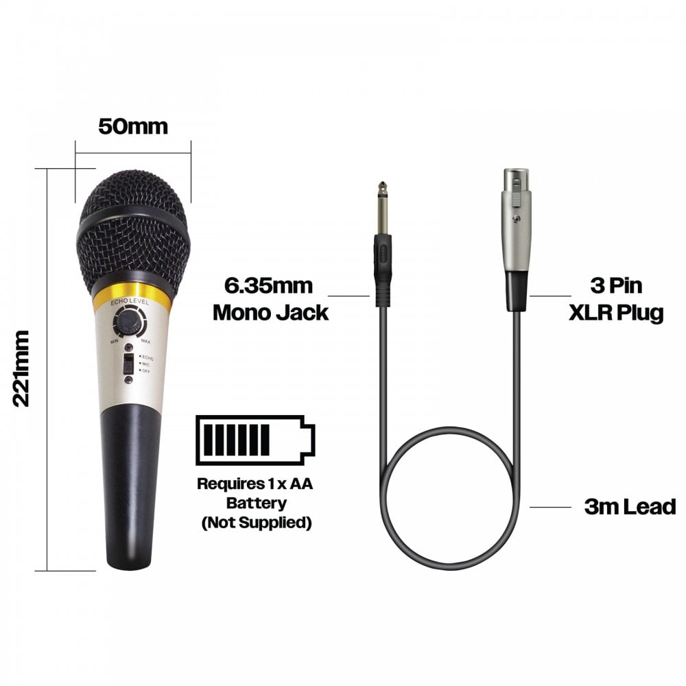 Dynamic Vocal Microphone with Echo Effect