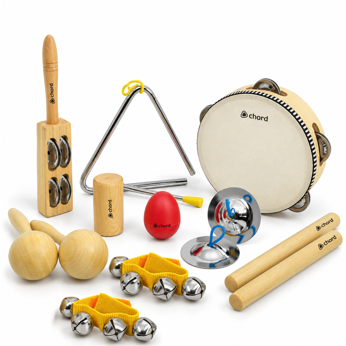 9 Piece Hand Percussion Set For Homes and Schools