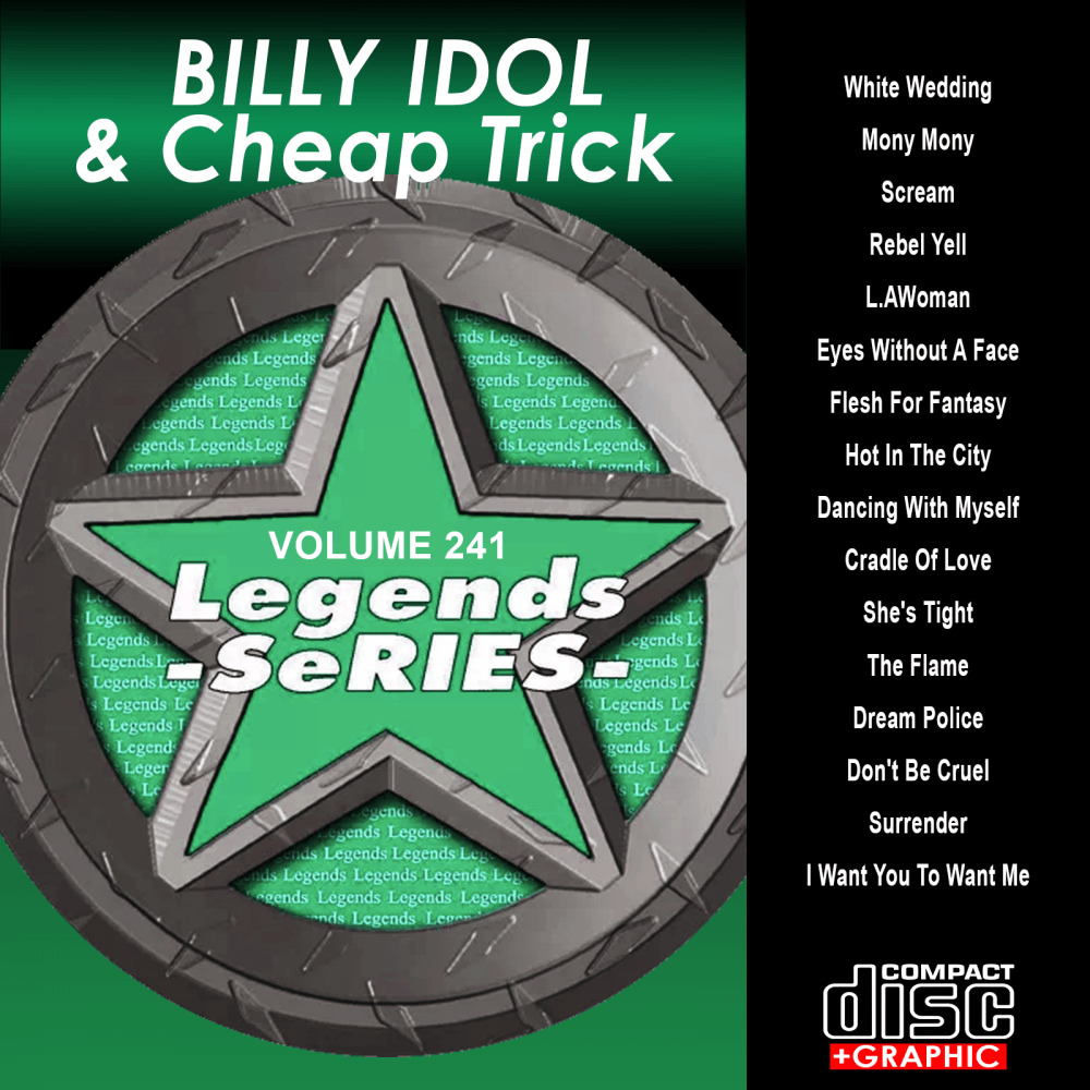 Karaoke CDG CD Legend Series Billy Idol and Cheap Trick