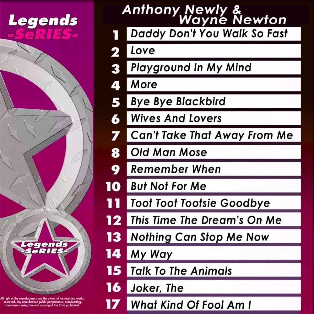 Karaoke CDG CD Legend Series Anthony Newly and Wayne Newton