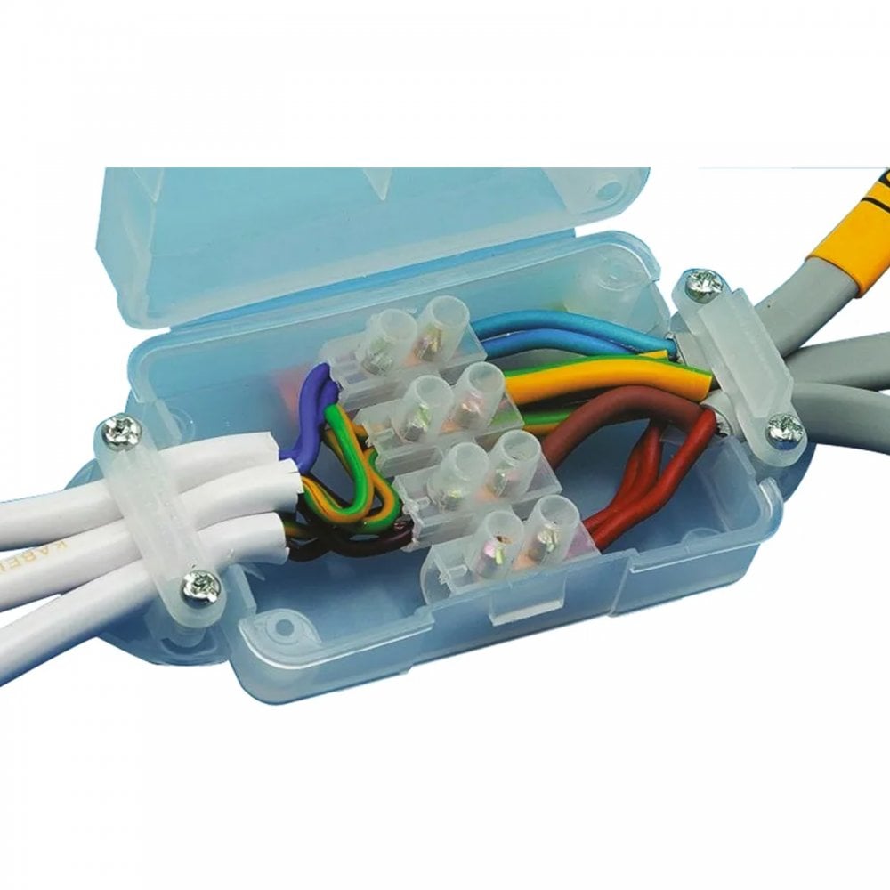 Pack of 3 In-line Connector Junction Box Inc 12 x 15A Terminal Block