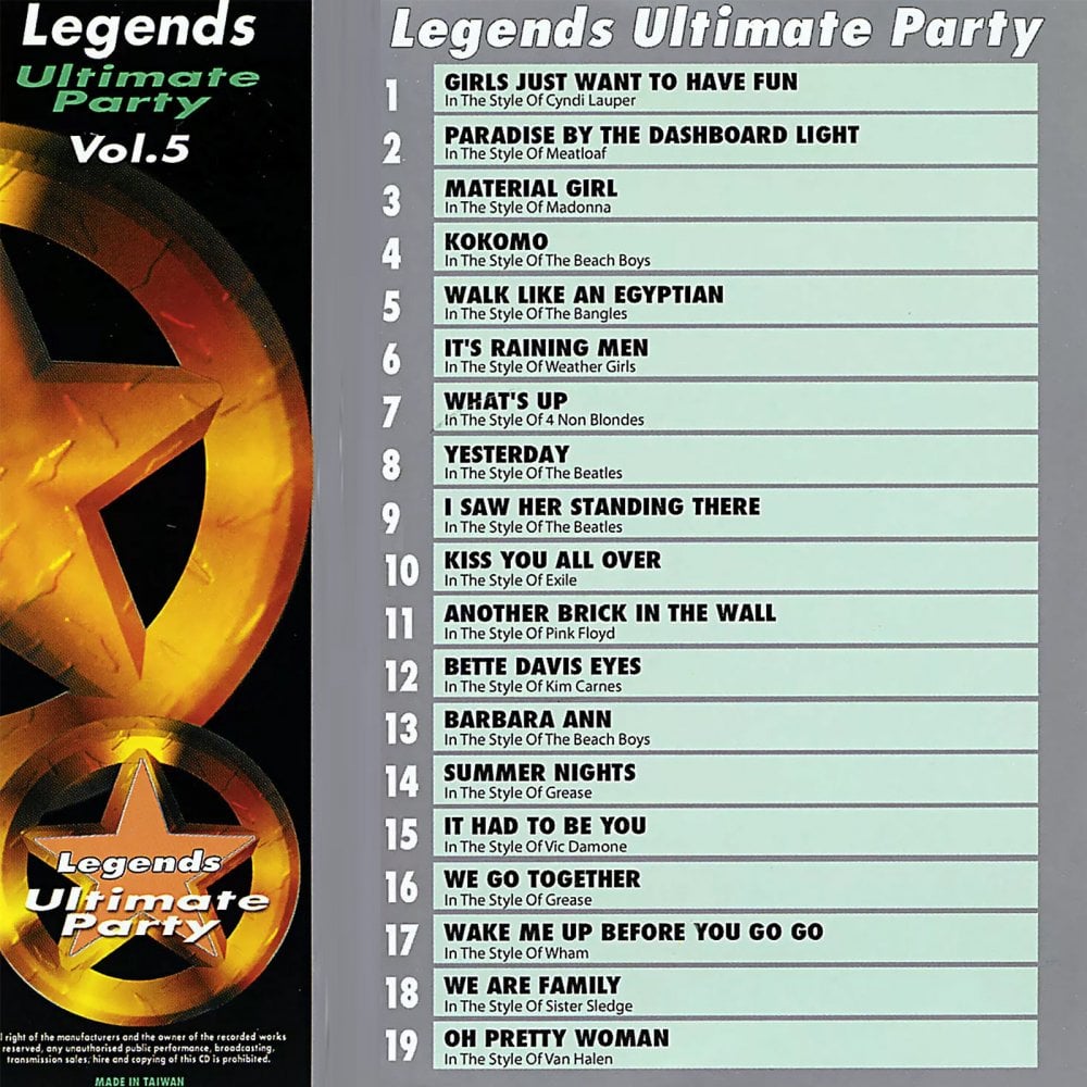 Karaoke CDG CD Legends Series Ultimate Party Vol 5
