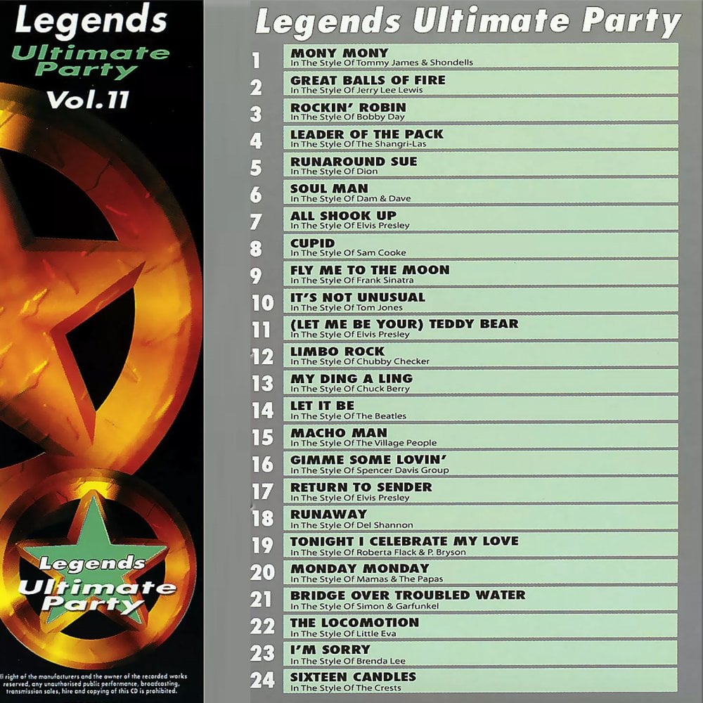Karaoke CDG CD Legends Series Ultimate Party Vol 11