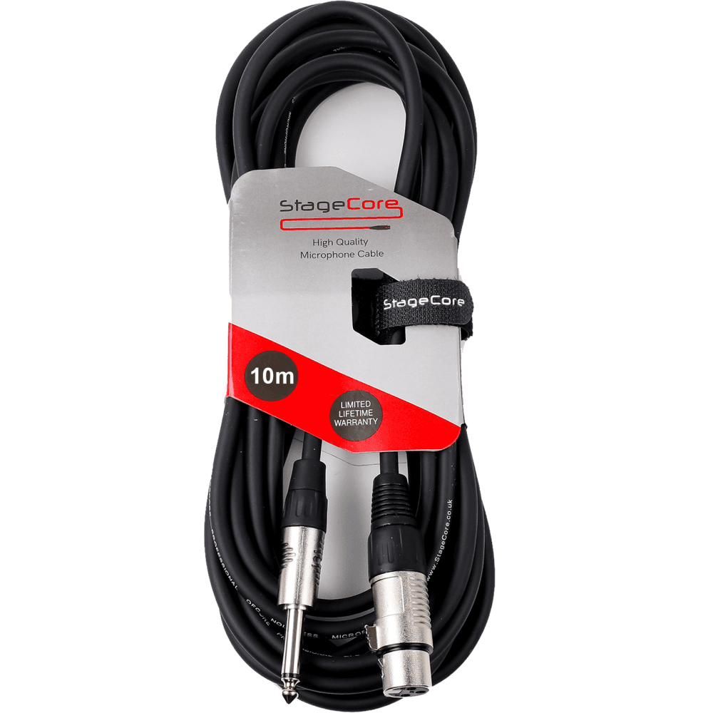 10M XLR Female To 6.35mm Jack Microphone Lead Balanced Colour
