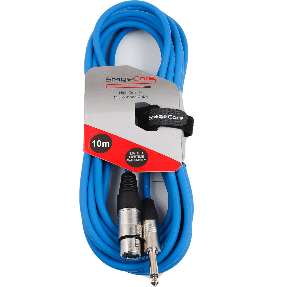 10M XLR Female To 6.35mm Jack Microphone Lead Balanced Colour