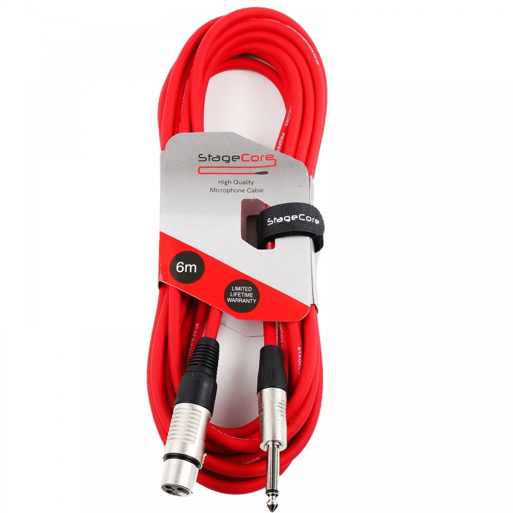10M XLR Female To 6.35mm Jack Microphone Lead Balanced Colour