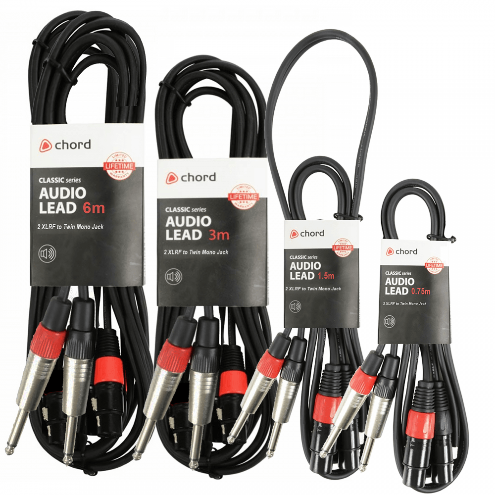 Classic Audio Leads 2 x XLR Female - 2 x 6.3mm Mono Jack Plugs