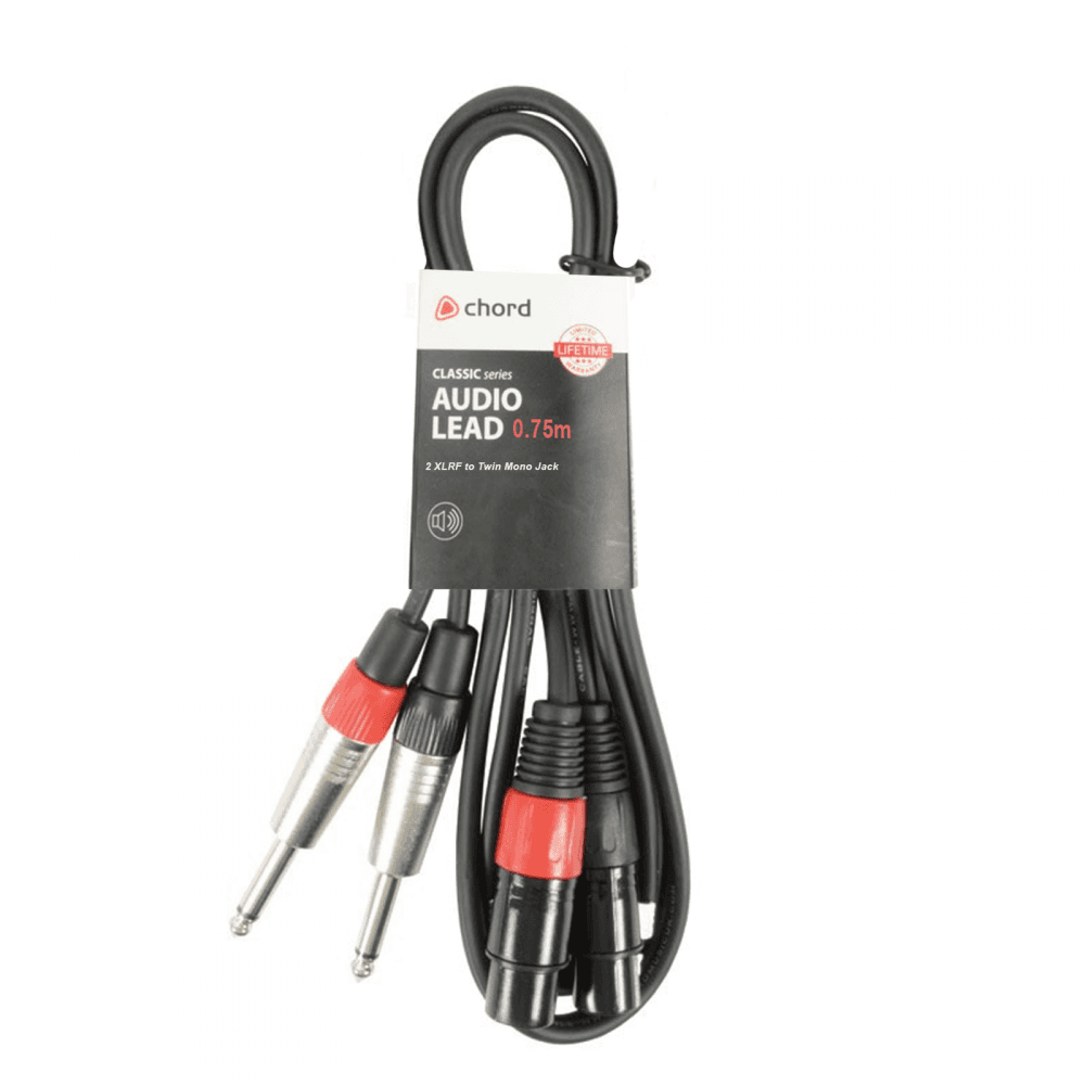 Classic Audio Leads 2 x XLR Female - 2 x 6.3mm Mono Jack Plugs