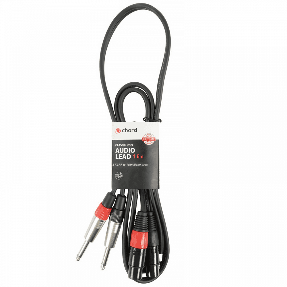 Classic Audio Leads 2 x XLR Female - 2 x 6.3mm Mono Jack Plugs