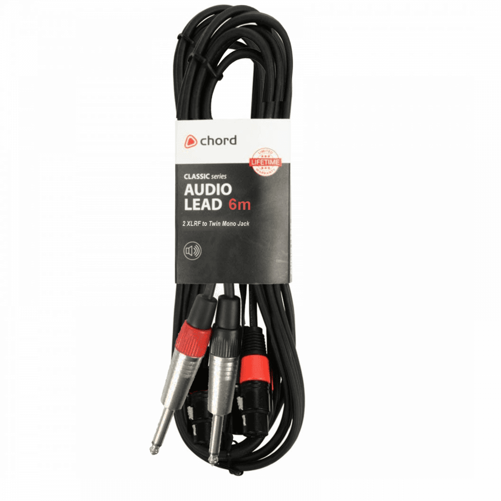 Classic Audio Leads 2 x XLR Female - 2 x 6.3mm Mono Jack Plugs