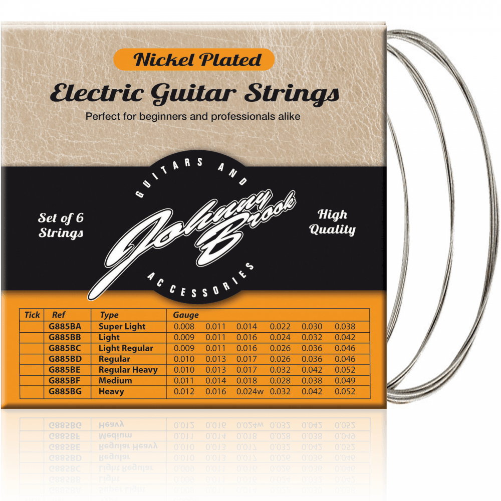 Set of 6 High Quality Nickel Plated Electric Guitar Strings