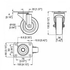 4 pc Heavy Duty Swivel Large Castor Wheel 100mm
