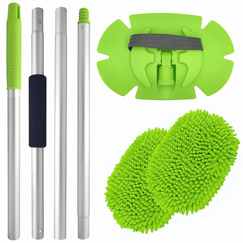 2-in-1 Car Wash Mop and Mitt Lightweight Pole
