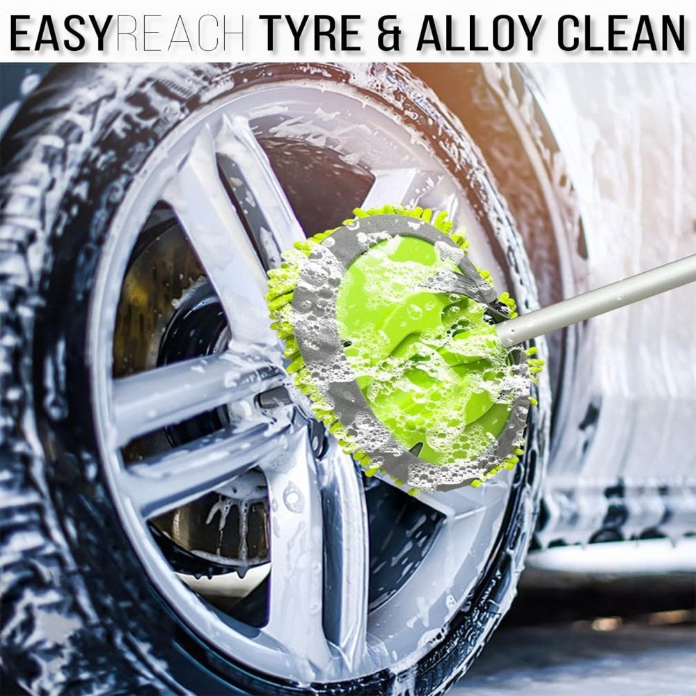 2-in-1 Car Wash Mop and Mitt Lightweight Pole