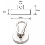 2 Piece 25mm Magnetic Carabiner Hooks
