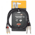 N-Series Neutrik Rean Twin Mono Jack to RCA Phono Lead 3M & 6M