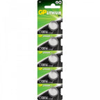 5pc GP Lithium Cell Battery CR2016 DL2016 3v 20 x 1.6mm