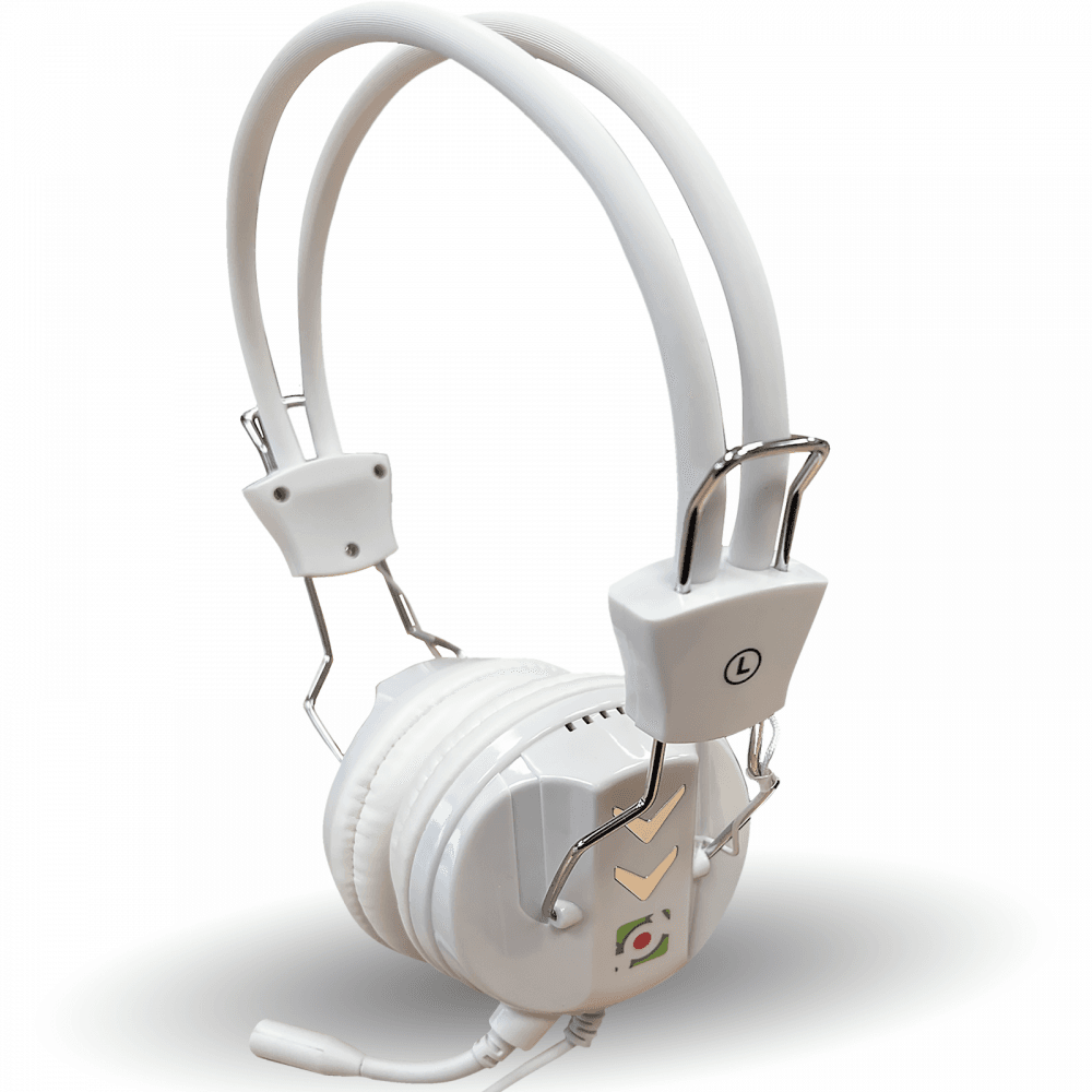 Stereo Multi-Media Headphones with Mic in White