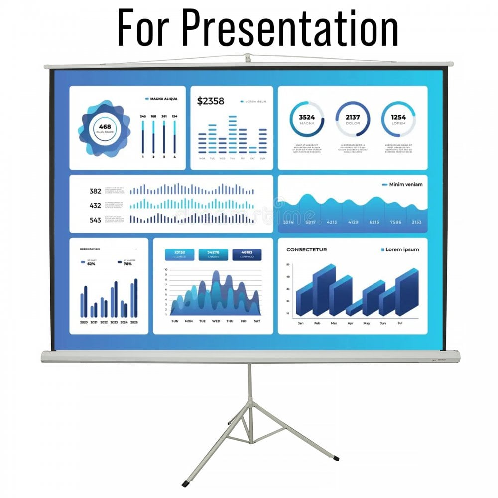 100" Tripod HD TV Projector Screen 4:3 Matte White 200 x 150cm
