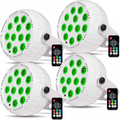 4pc 18W Rechargeable Mini LED PAR Light White Housing