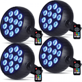 4pc 18W Rechargeable Mini LED PAR Light Black Housing