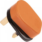 4pc Set of Orange Impact Resisant 3Pin UK Plugs