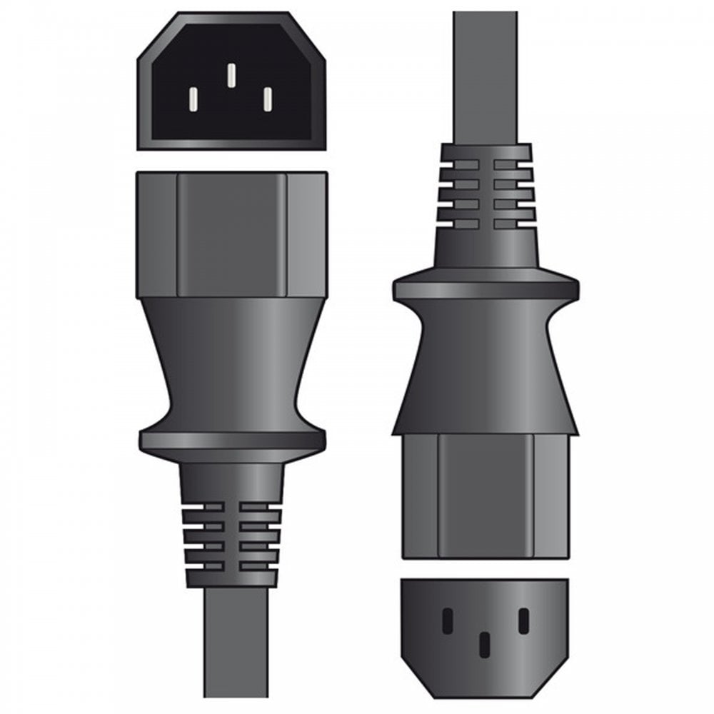 Standard IEC Male to IEC Female Extension Lead 10A 250V Bulk