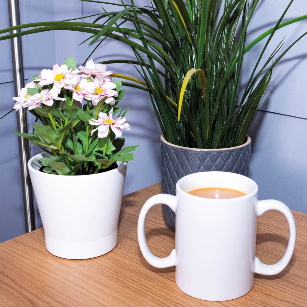 Two Handled Ceramic Mug Mobility Drinking Aid 4 Cups