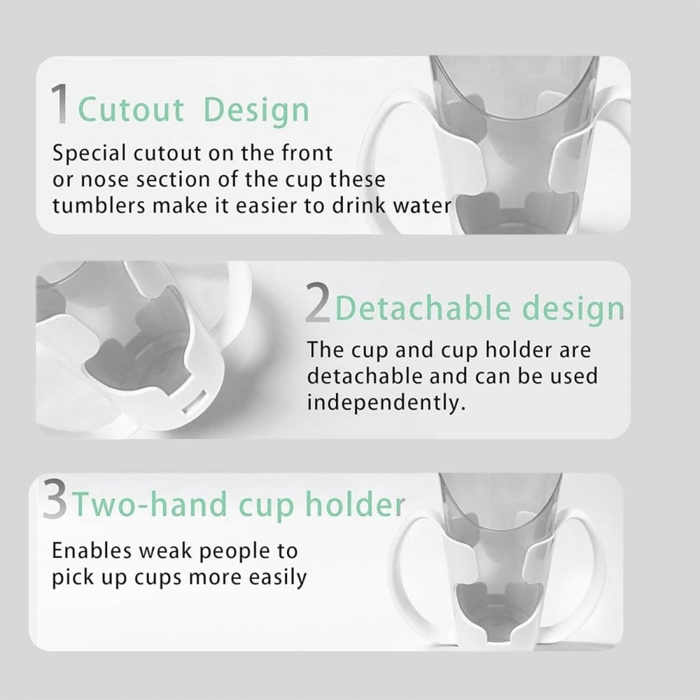 Two Handled Plastic Cup Holder and Cut Out Nose Cup