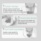 Two Handled Plastic Cup Holder and Cut Out Nose Cup