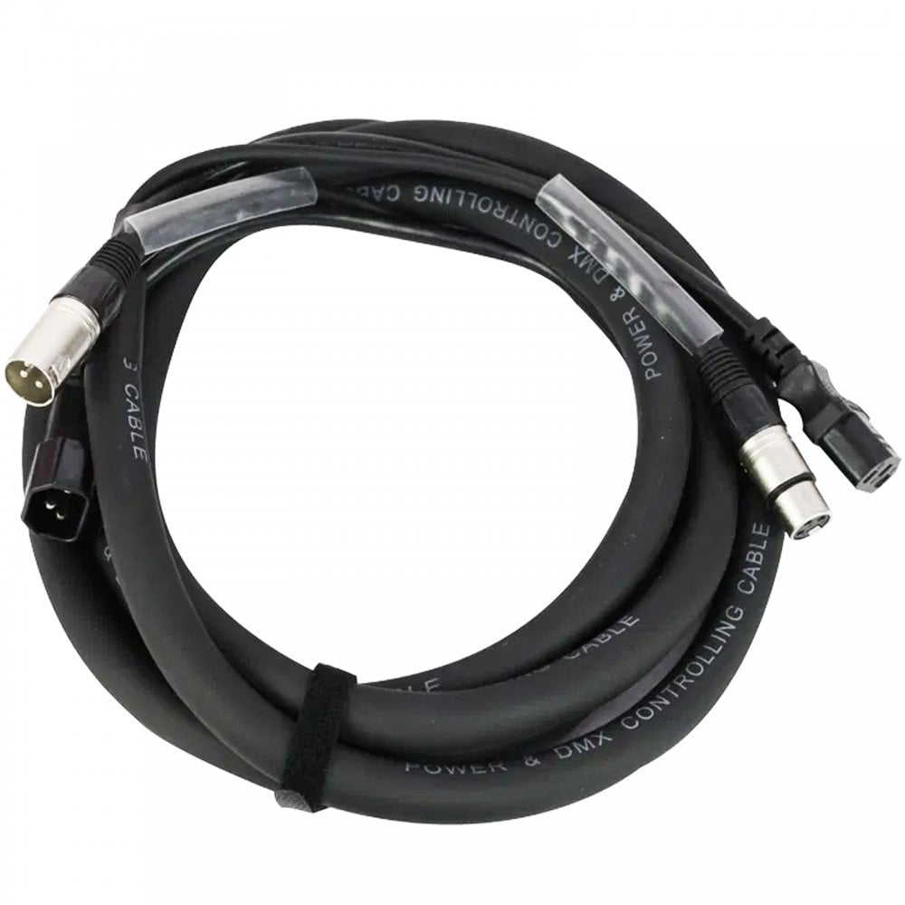 Combi IEC and XLR 3-Pin Male to Female DMX Cable