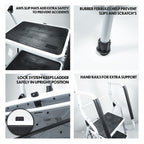 2 and 3 Step Ladder with Dual Handrails Folding