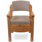 Luxury Wooden Commode Chair Padded Brown Grey Options