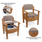 Luxury Wooden Commode Chair Padded Brown Grey Options