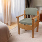 Luxury Wooden Commode Chair Padded Brown Grey Options
