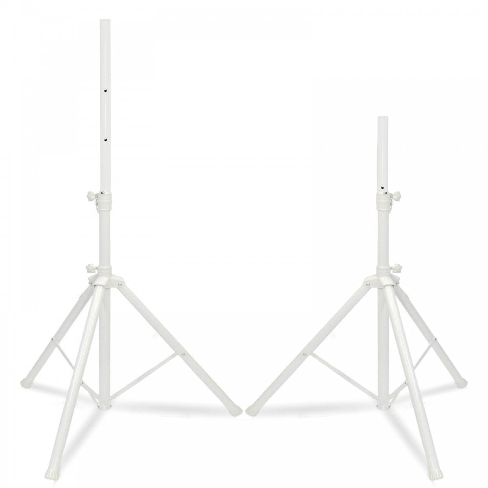 Professional Steel Speaker Stand Kit in White inc Bag