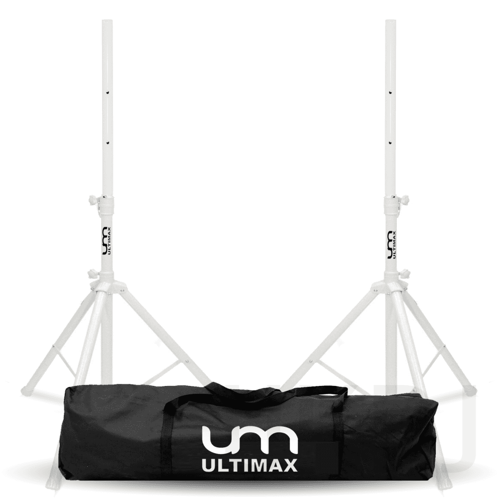 Professional Aluminium Speaker Stand Kit in White inc Bag