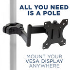 35mm Pole Mount Bracket for LCD/LED Screens Pan and Tilt