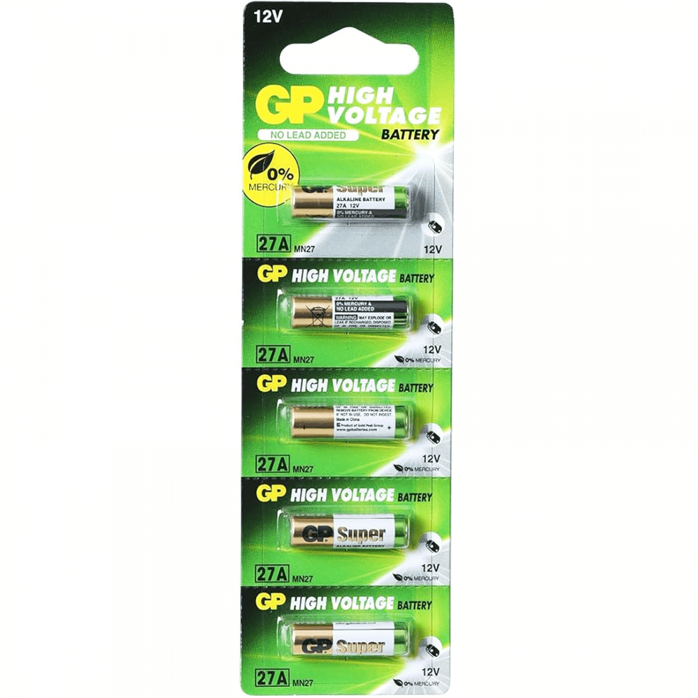 GP High Voltage Alkaline Battery 27A Pack of 5