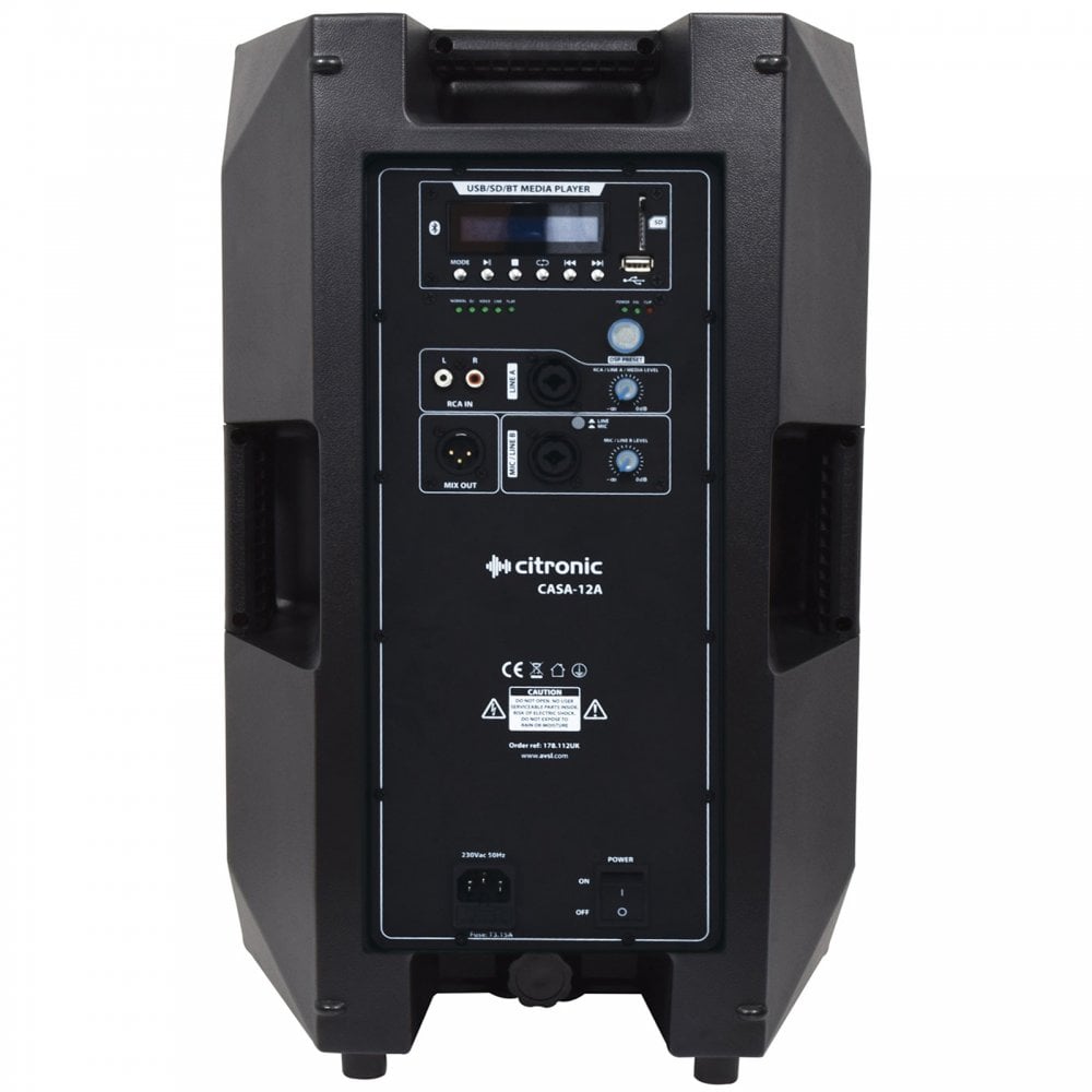 CASA Active 12" PA Cabinet with DSP USB SD and Bluetooth