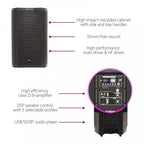 CASA Active 15" PA Cabinet with DSP USB SD and Bluetooth
