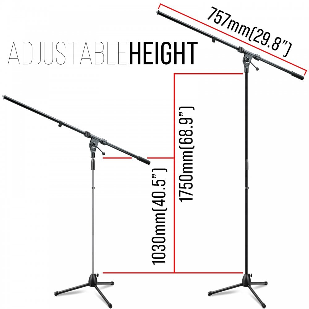 UTX180 Black Microphone Stand with Boom Arm