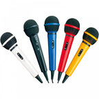 Set Of 5 Colour Microphone Plastic Blue Red Yellow White and Black