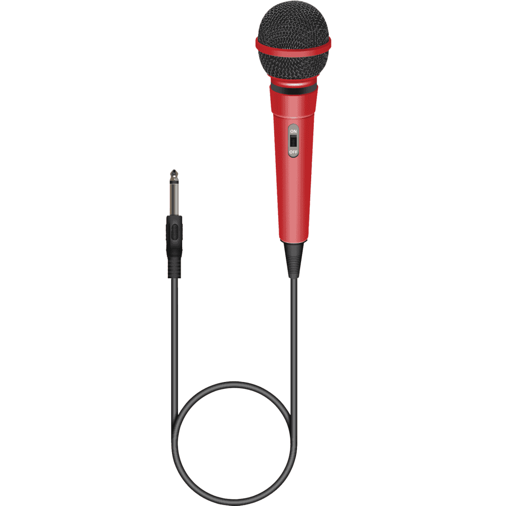 Set Of 5 Colour Microphone Plastic Blue Red Yellow White and Black